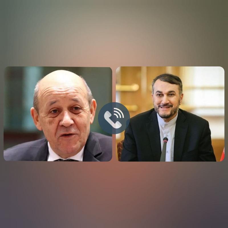 <span>گفتگوی تلفنی وزرای امور خارجه جمهوری اسلامی ایران و فرانسه</span>
